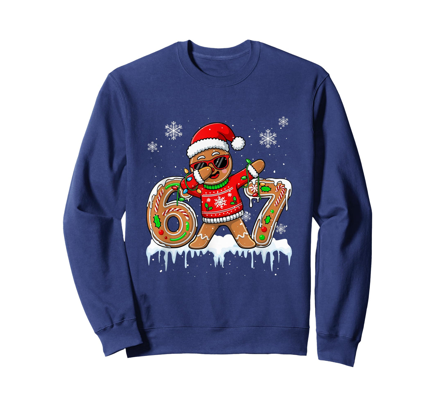 Six Seven 67 Christmas Funny Santa Gingerbread Dabbing Baker T-Shirt