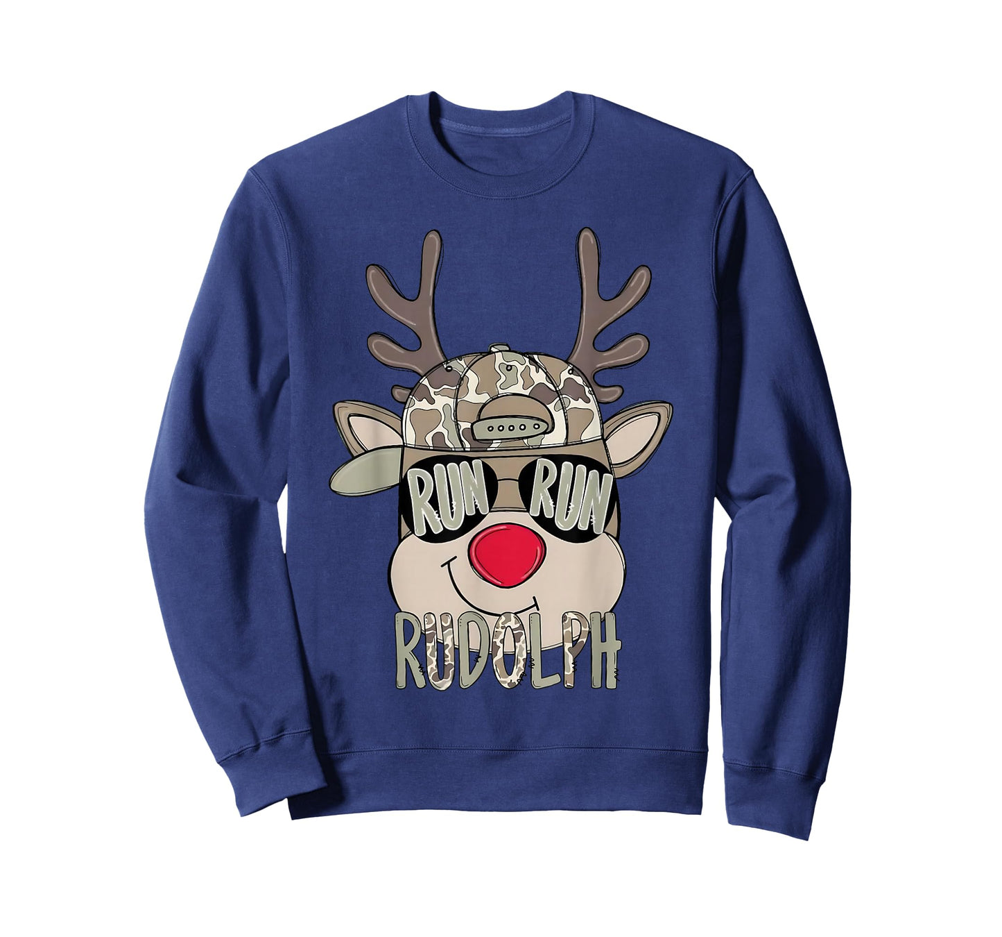Reindeer Rudolph Merry Christmas Xmas Holiday Boys Camo T-Shirt