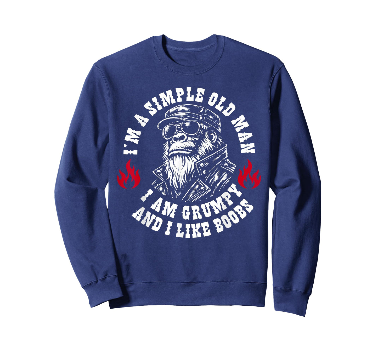 Funny I'm A Simple Old Man I Am Grumpy and I Like Boobs T-Shirt