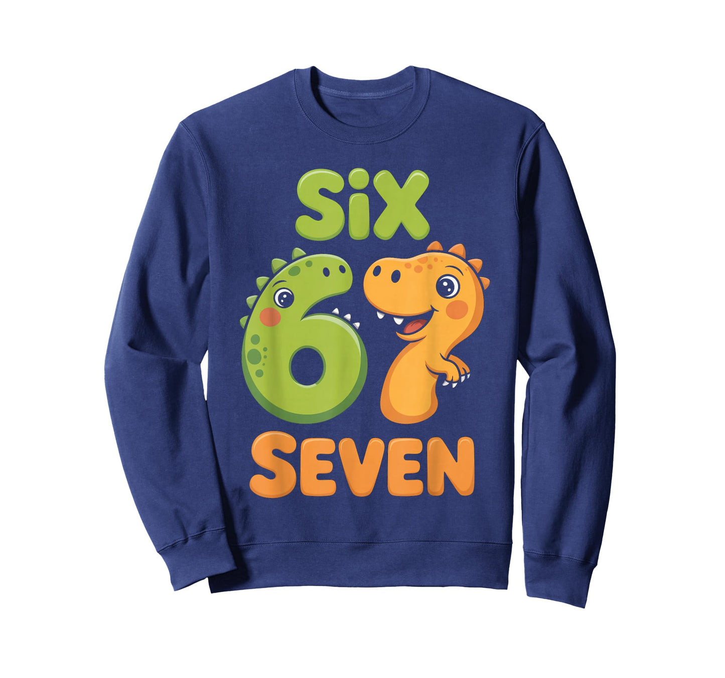 Six Seven Dinosaur Cute 67 Meme 6 7 Dino Kids Toddler Boys T-Shirt