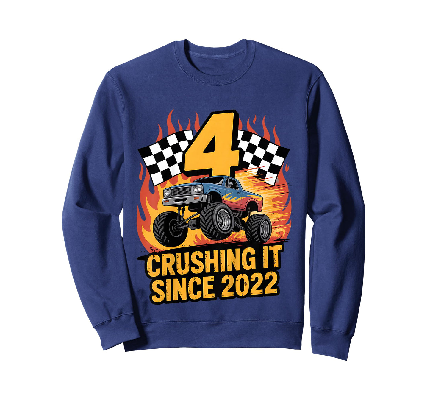 Crushing It Since 2022 Monster Truck 4 Year Old Birthday Boy T-Shirt