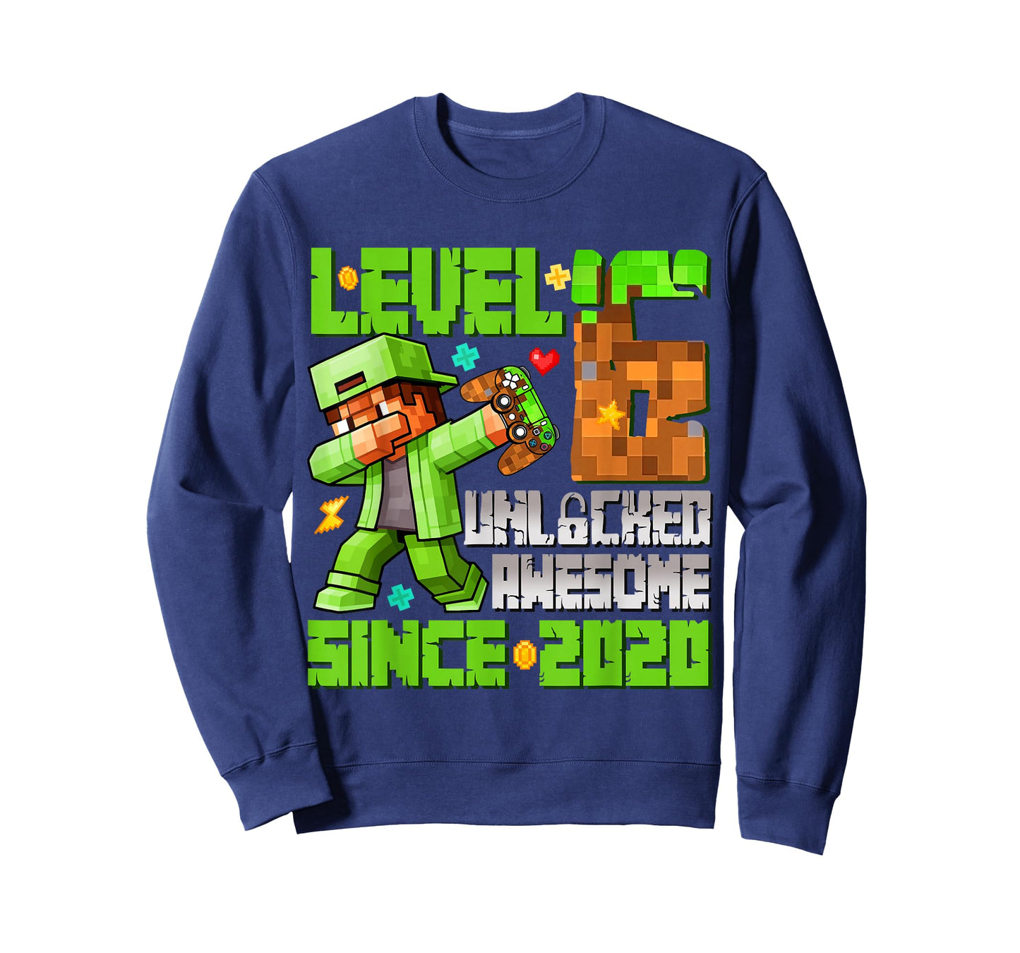 Level 6 Unlocked Awesome Since 2020 6th Birthday Game Boys T-Shirt