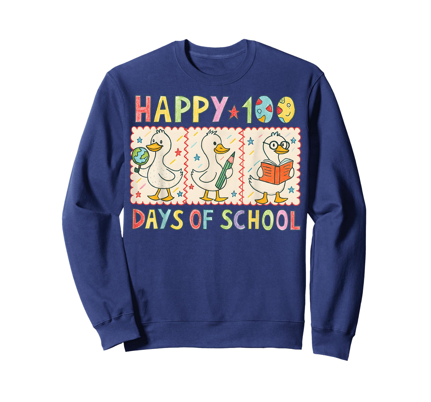 100 Days of School Cute Duck Teacher 100th Days Gift for Tea T-Shirt