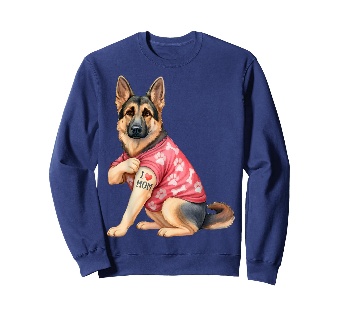 I Love Mom Tattoo Funny German Shepherd Dog Lover Gifts T-Shirt