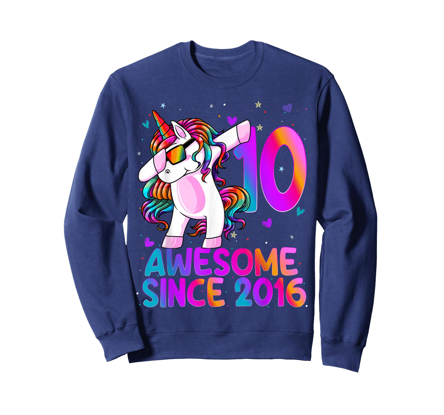 10 Year Old Girl Awesome Since 2016 10th Birthday Girls T-Shirt