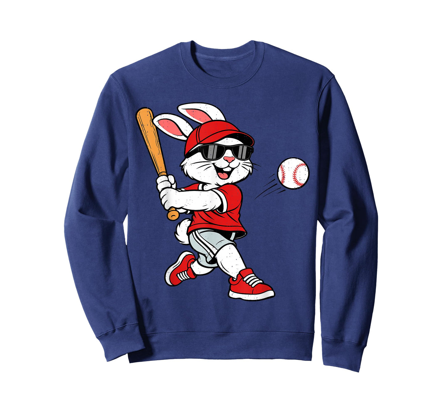Bunny Playing Baseball Easter Sports Men Boys Kids T-Shirt