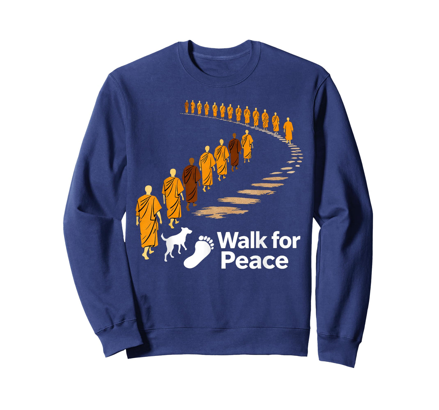 Walk Peace 2026 World Peace Monks with Aloka Dog Spiritual T-Shirt