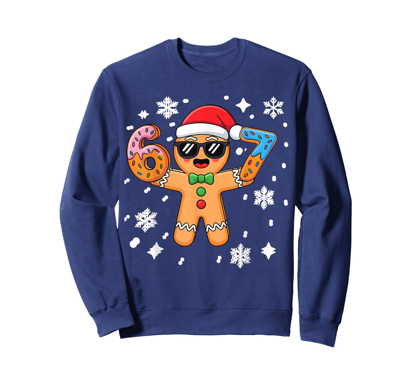 Gingerbread Six Seven 67 Ice Cream Drip Christmas Boys T-Shirt
