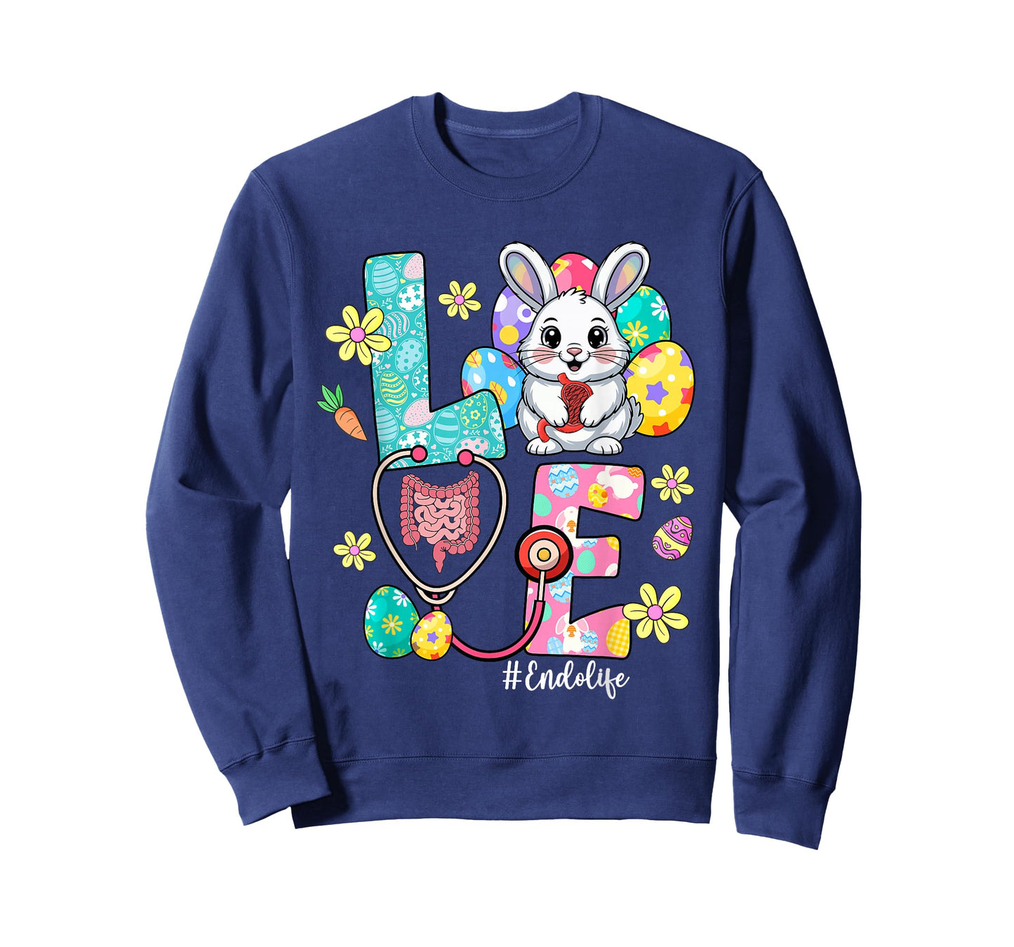 Love Endo Life Endo Nurse Bunny Stethoscope Easter T-Shirt