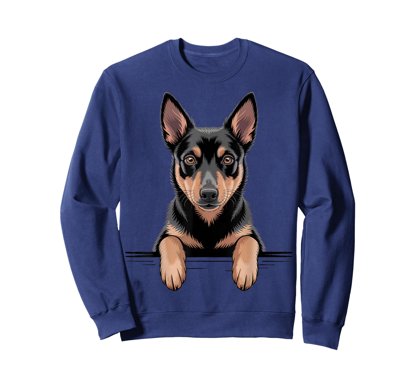 Australian Kelpie Funny Peeking Pocket Puppy Dog Lover T-Shirt