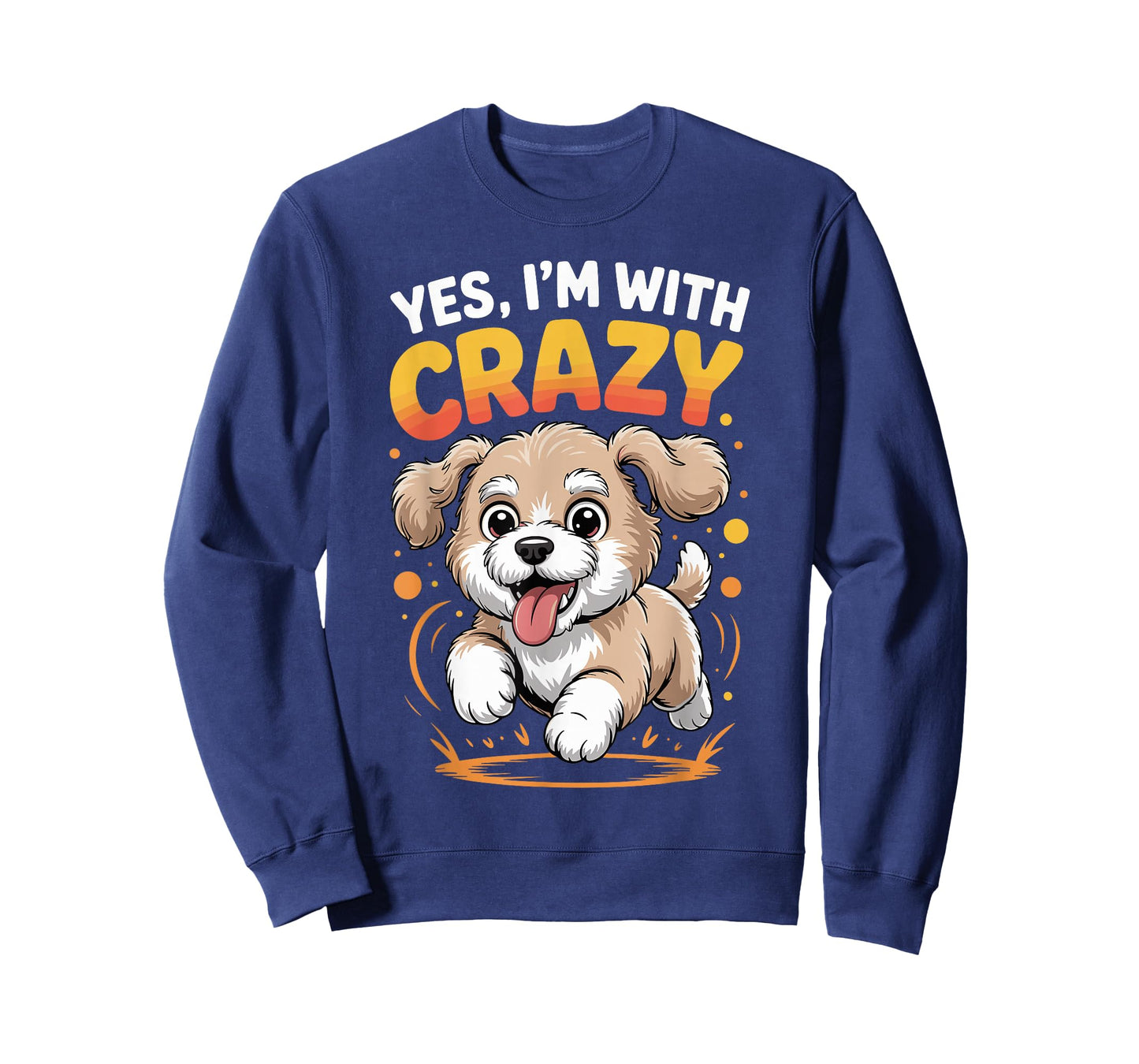 Yes I'm with Crazy Poodle Bichon Dog Breed Pet Funny Poochon T-Shirt