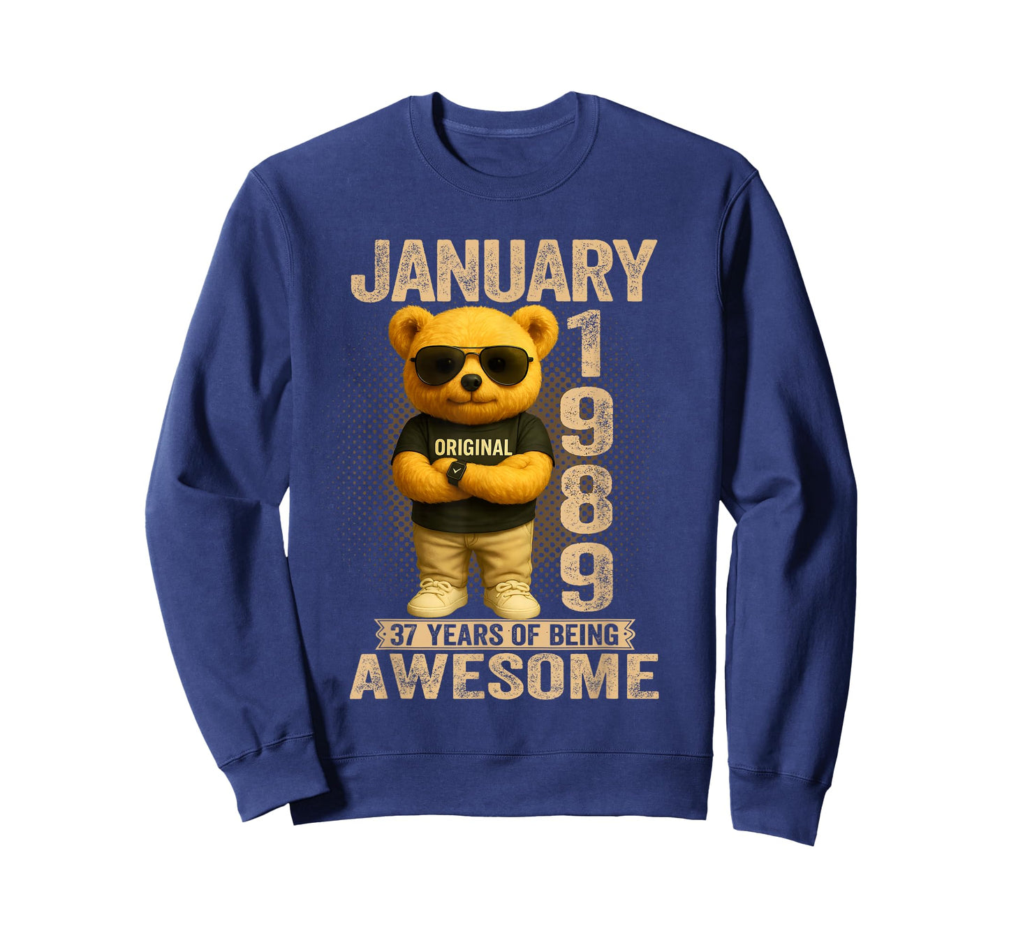 37 Year Old January 1989 Teddy Bear 37th Birthday Men Women T-Shirt