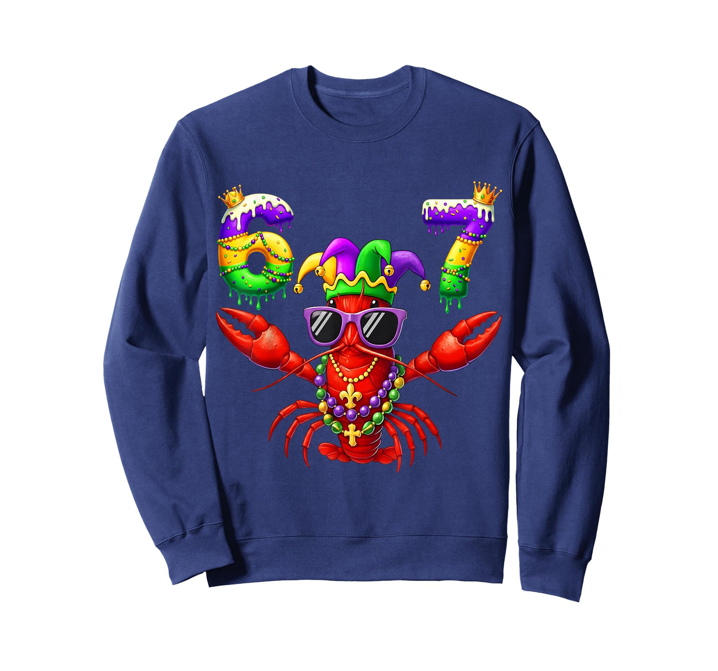 67 Mardi Gras Crawfish Beads Six Seven Carnival Boy Kids 6 7 T-Shirt