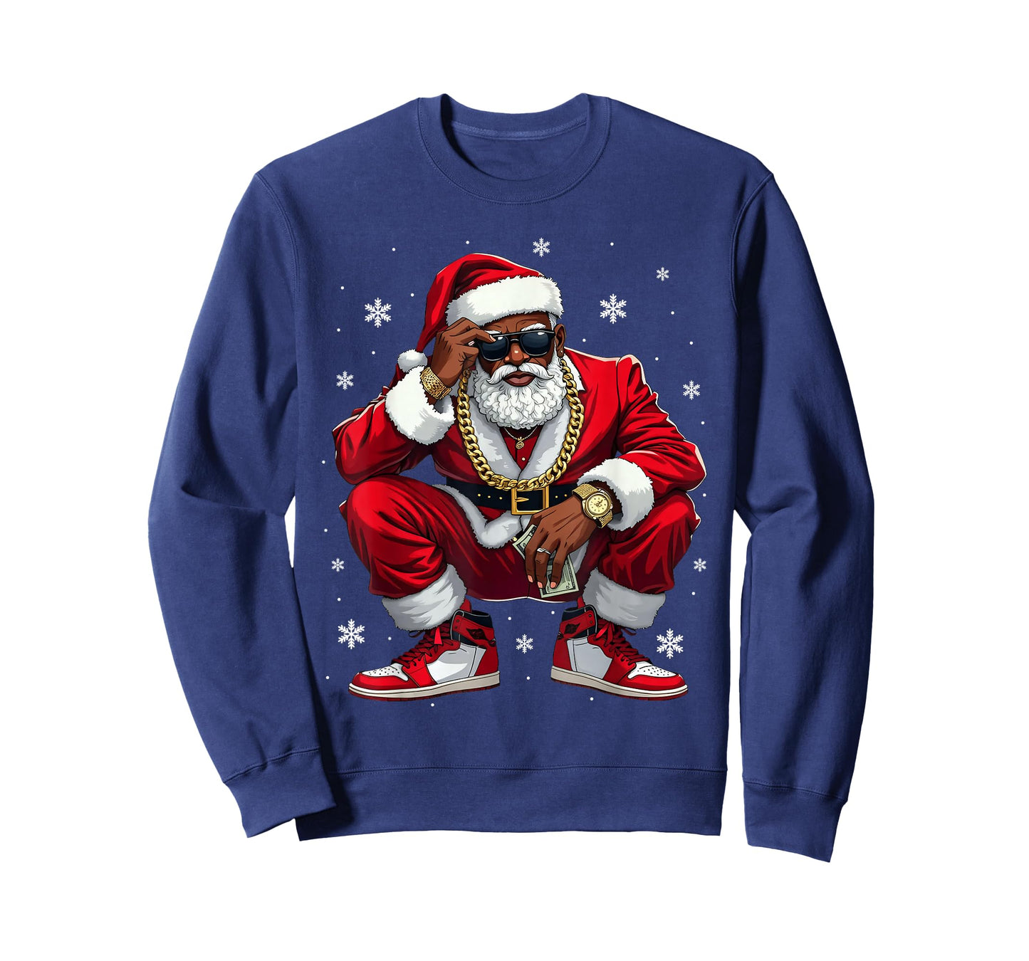 African American Santa Christmas Black Xmas Women Men Kids T-Shirt
