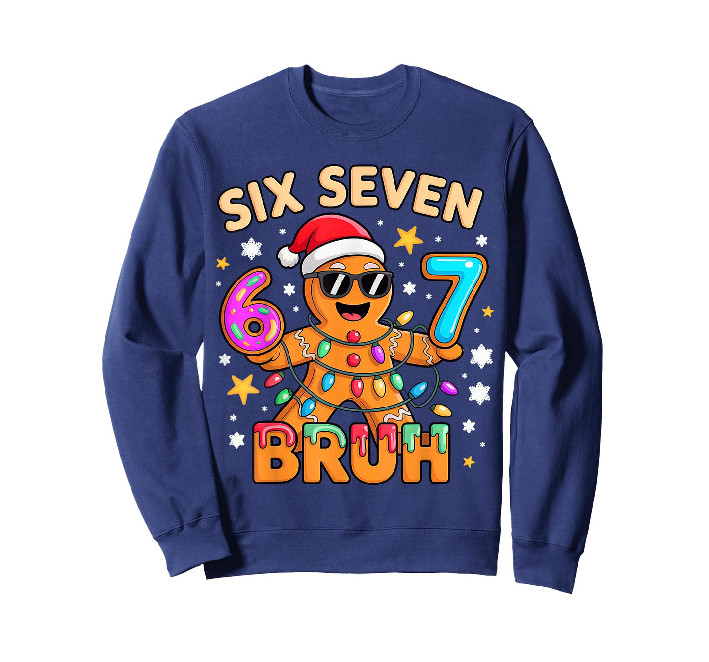 Bruh 67 Christmas Six Seven Gingerbreadman Boys 6 7 T-Shirt