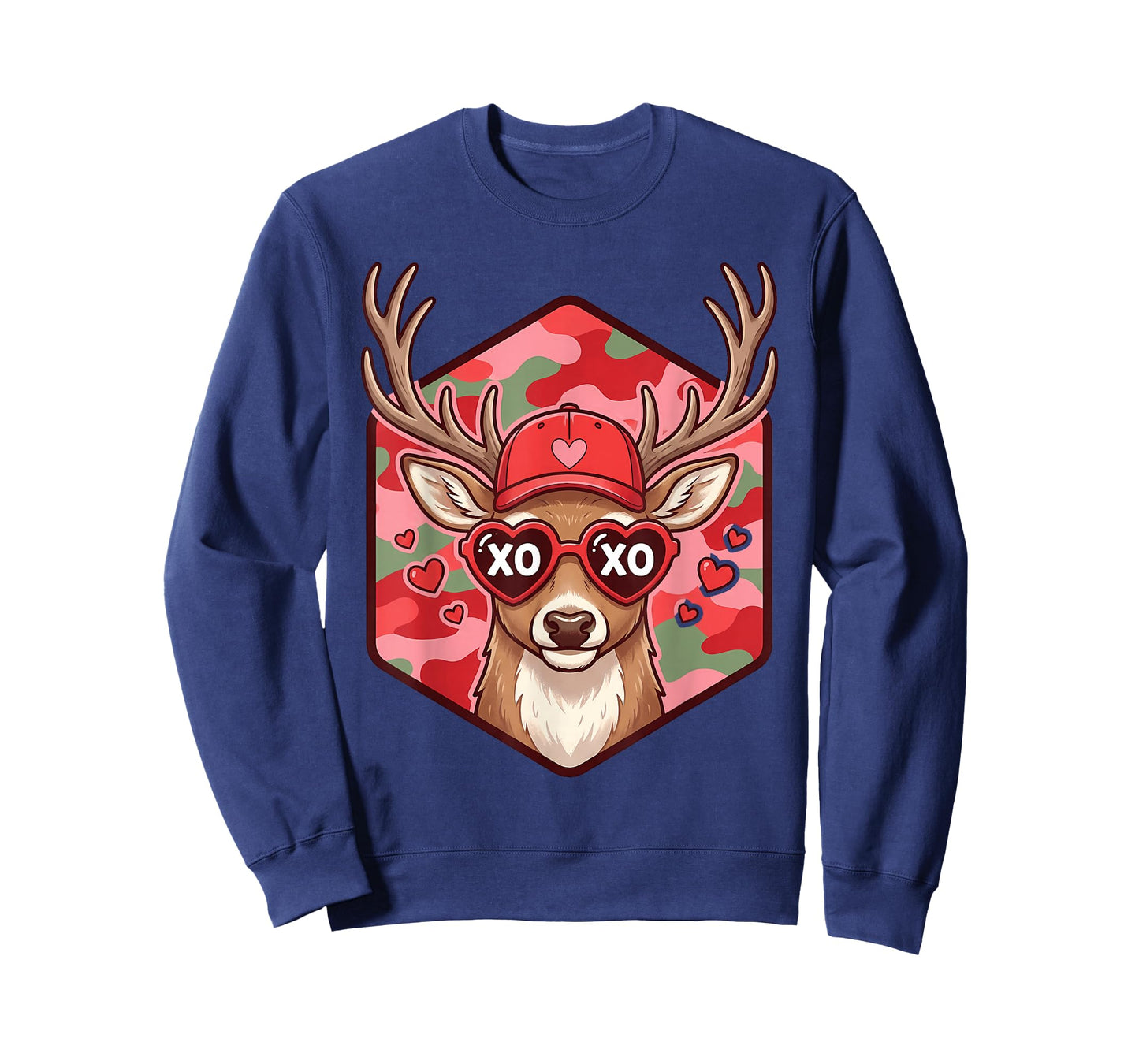Retro Funny Boys Valentines Day Hunting Deer Camo Kids Men T-Shirt