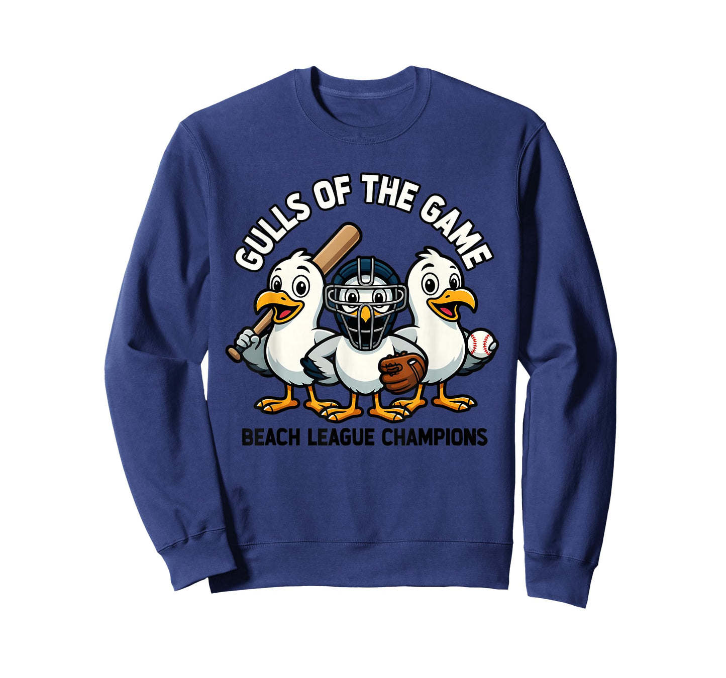 Baseball Seagull Cartoon Beach League Kids Tee T-Shirt