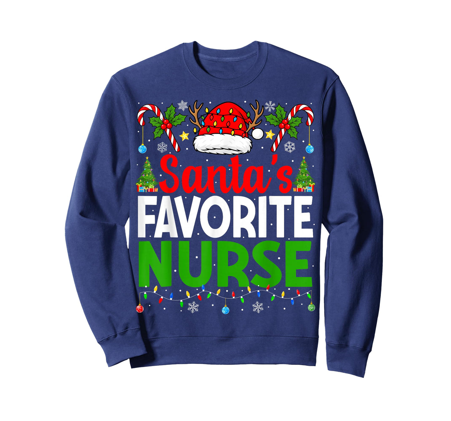 Santas Favorite Nurse RN Christmas Nursing Christmas Nurse T-Shirt