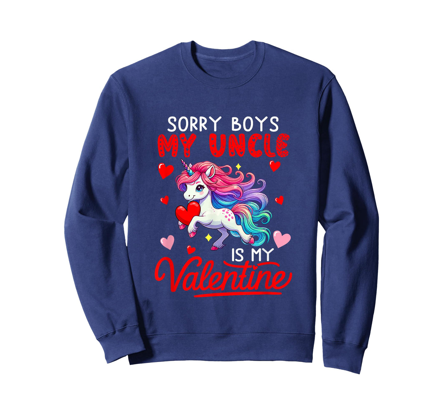 Sorry Uncle is My Valentine Funny Joke Boys Cute Unicorn T-Shirt