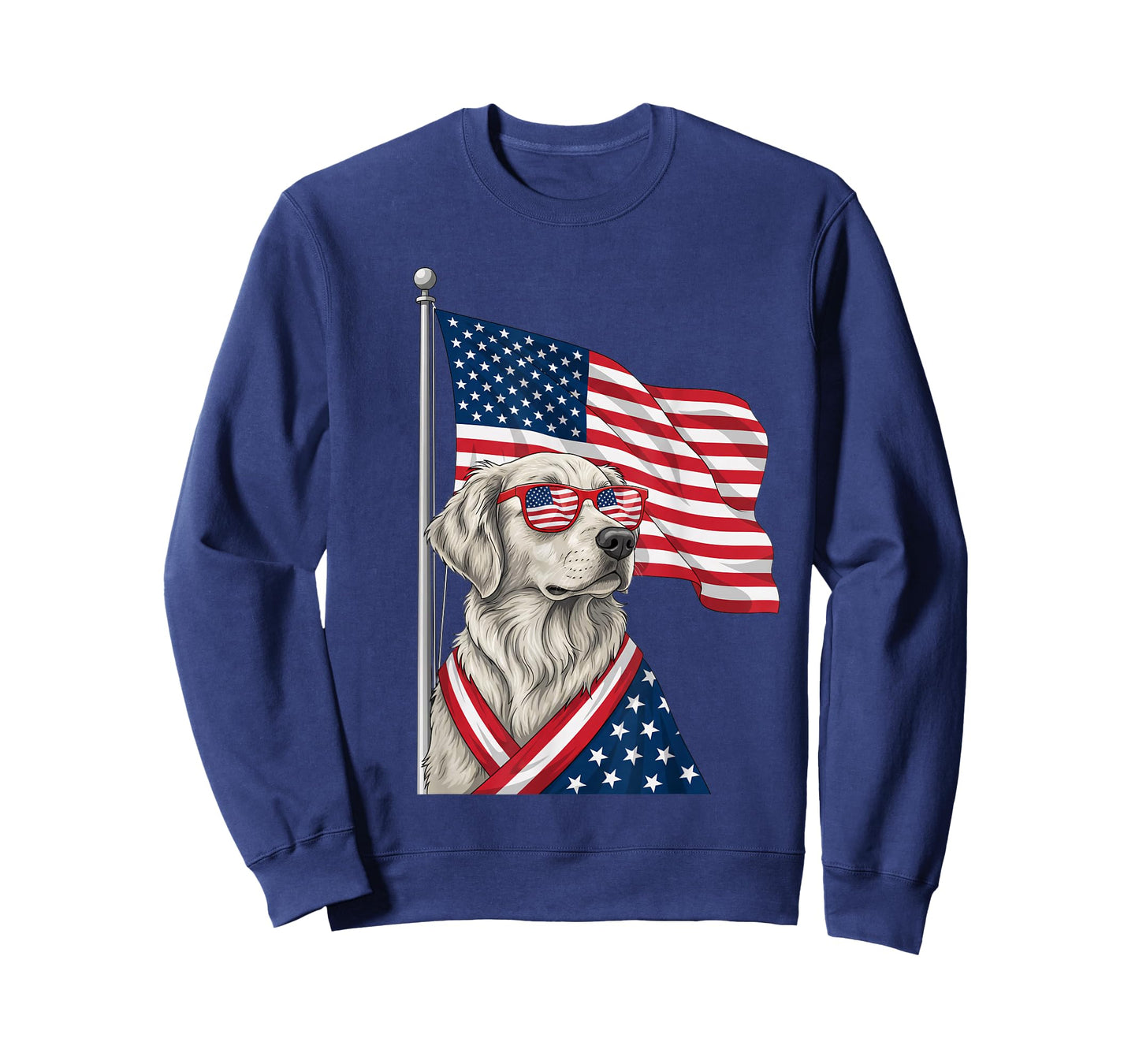 Dog Patriotic Dog American Flag Sunglasses - 4th of July Pri T-Shirt