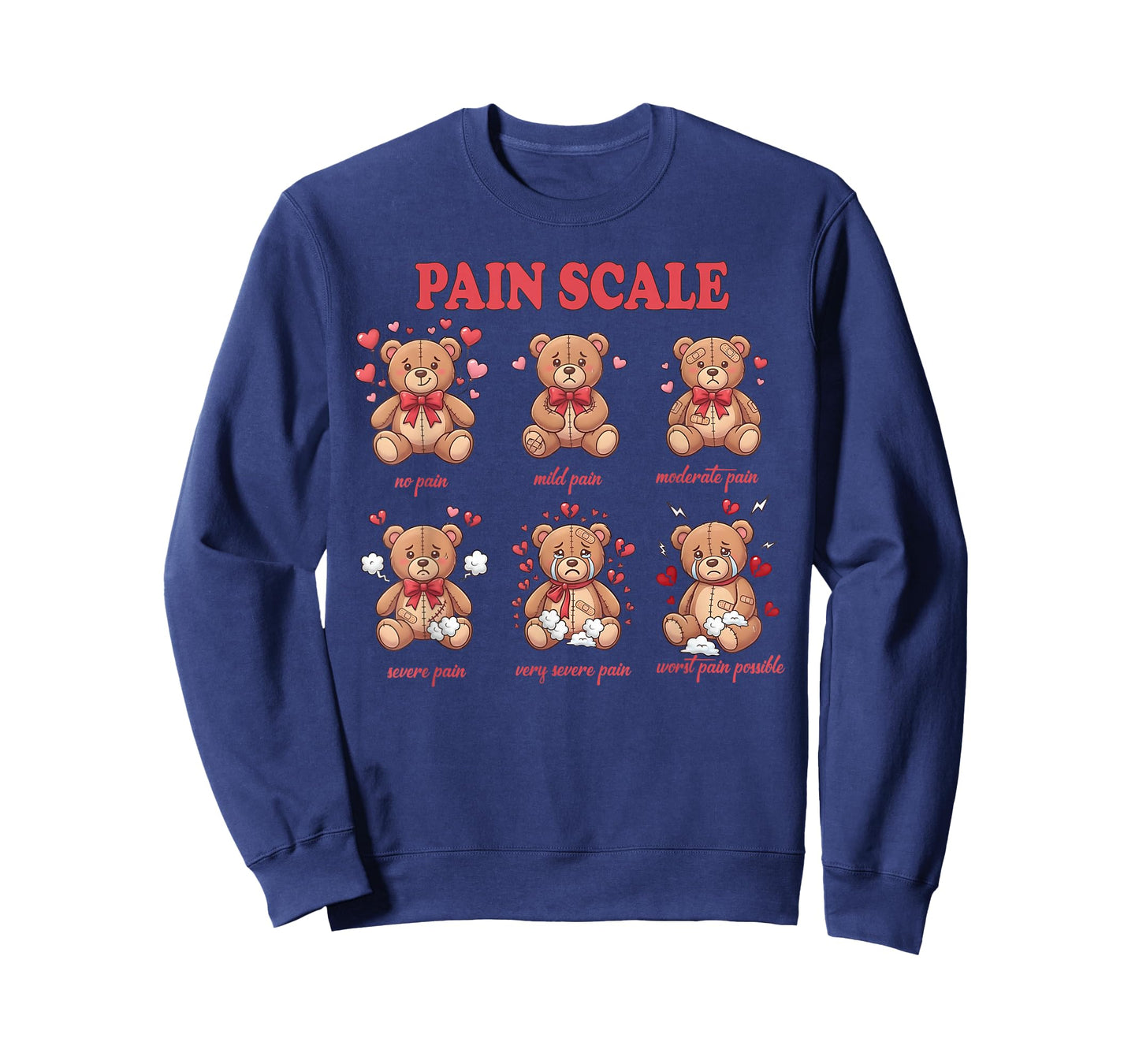Funny Pain Scale Valentines Day Trauma Nurse Doctor Medical T-Shirt