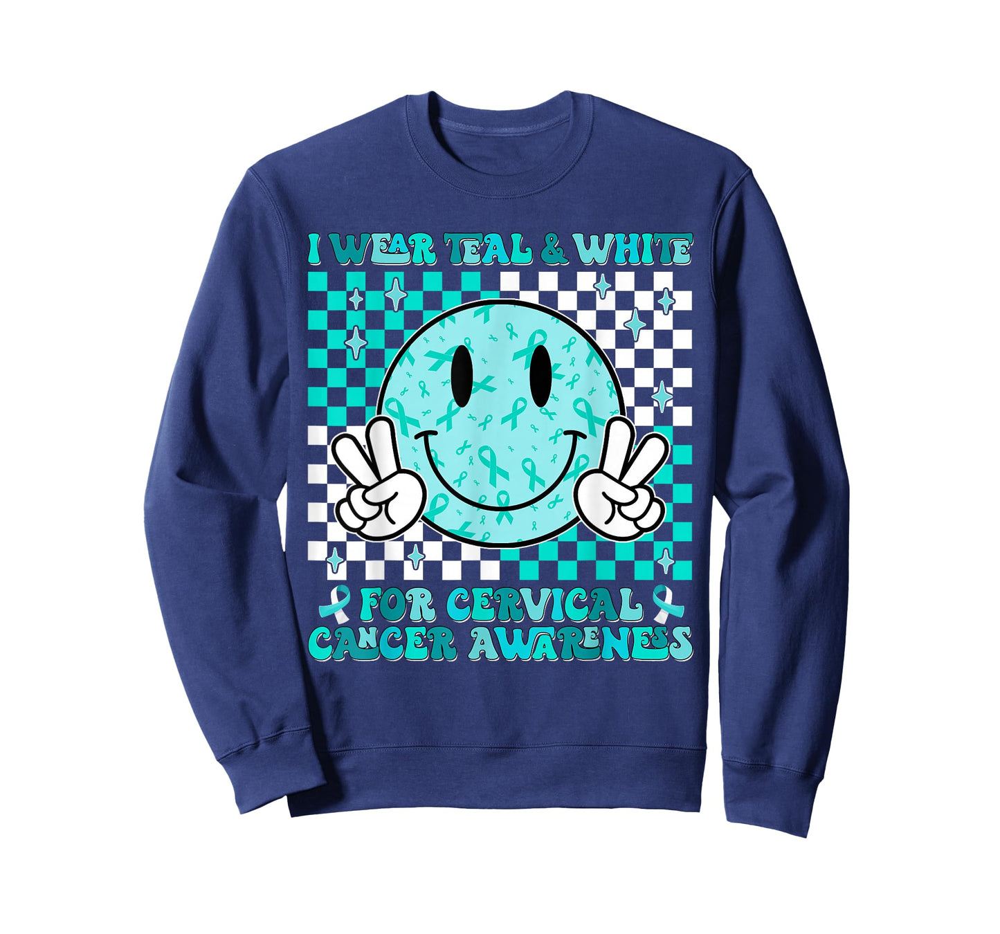 in January We Wear Teal and White Cervical Cancer Awareness T-Shirt