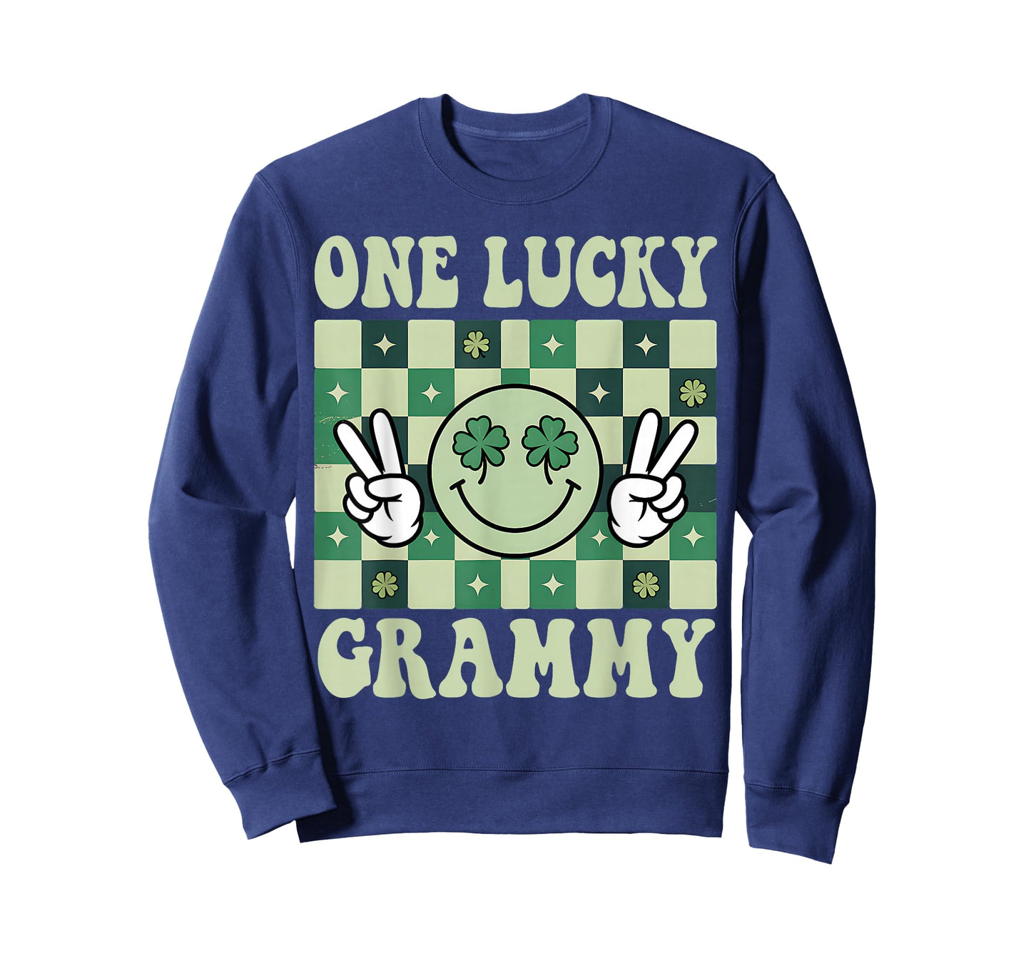 St Patricks Day Groovy Shamrock One Lucky Grammy Paddy's Day T-Shirt