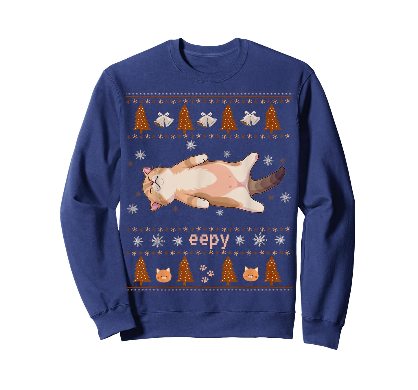 Christmas Eepy Cat Meme Silly Festive Cozy Sleepy Humor T-Shirt