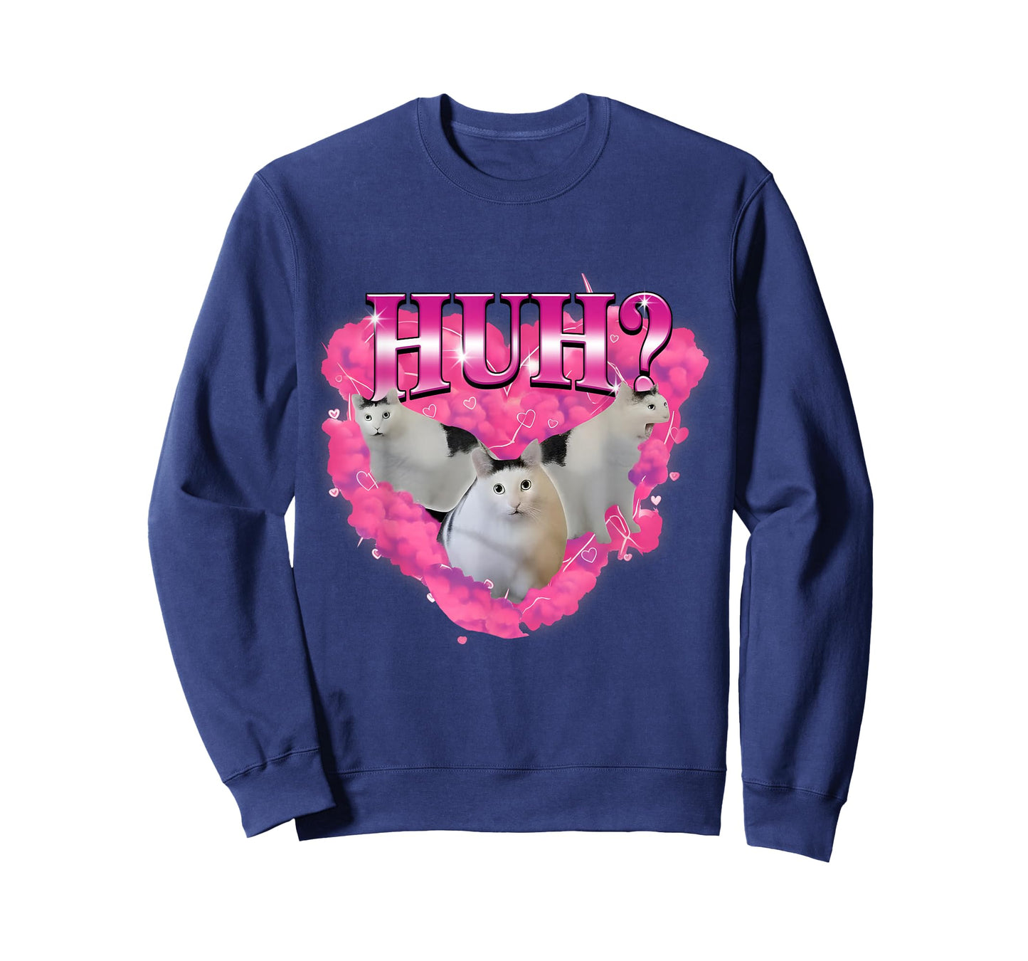 Huh Funny Dank Cat Meme Ugly Unhinged 90s Retro Vintage T-Shirt