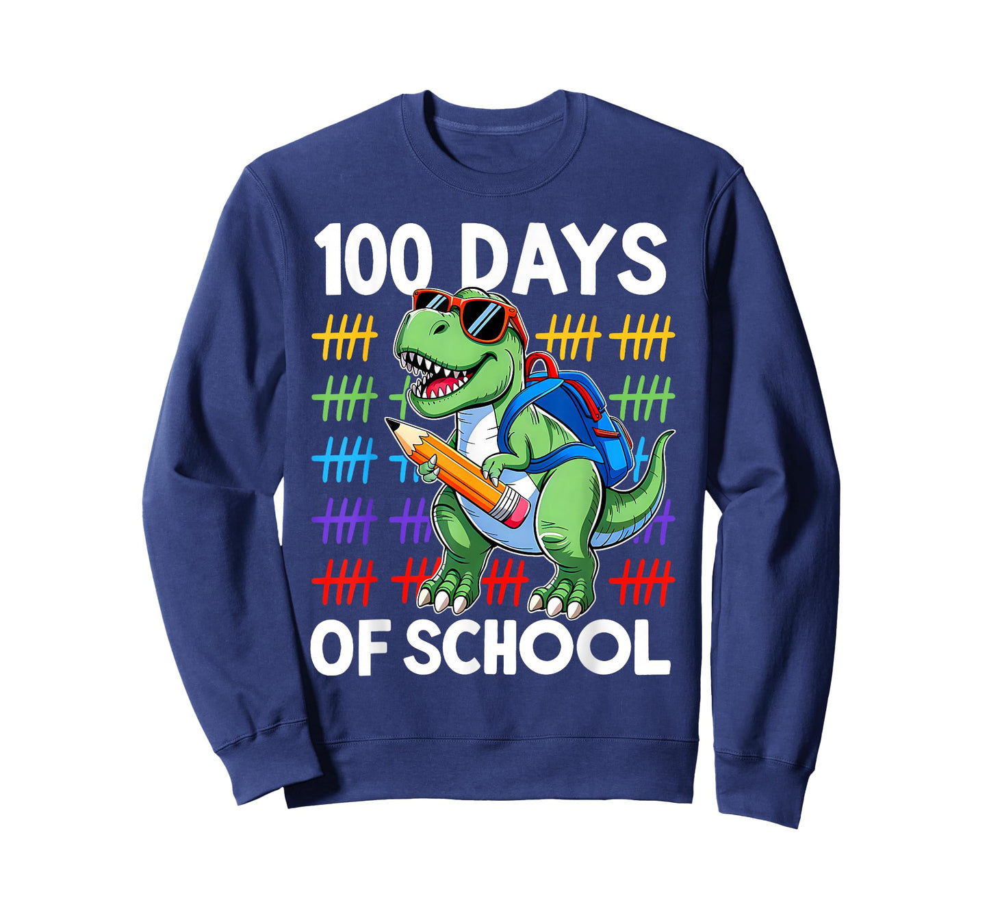 100 Days of School Dinosaur T-Rex Boys Kids 100 Days Smarter T-Shirt