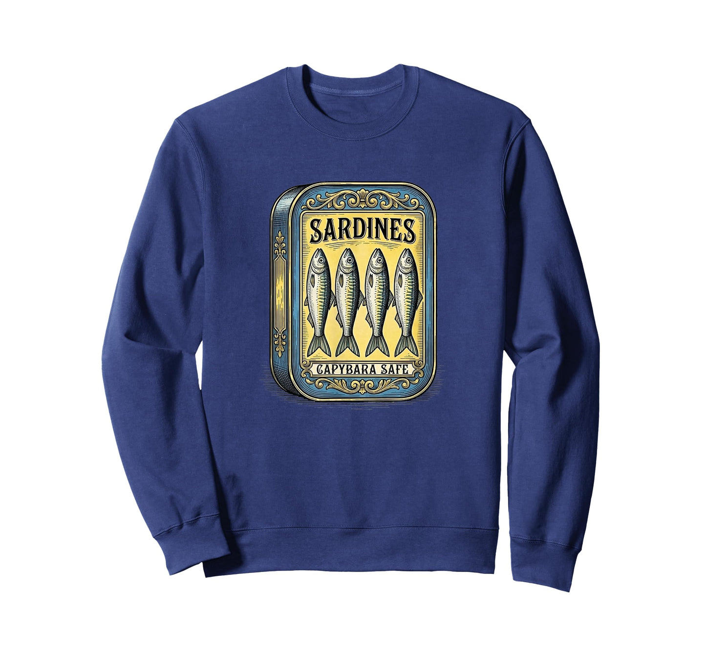 Sardines Vintage Retro Canned Fish Parody Fun Capybara Safe T-Shirt