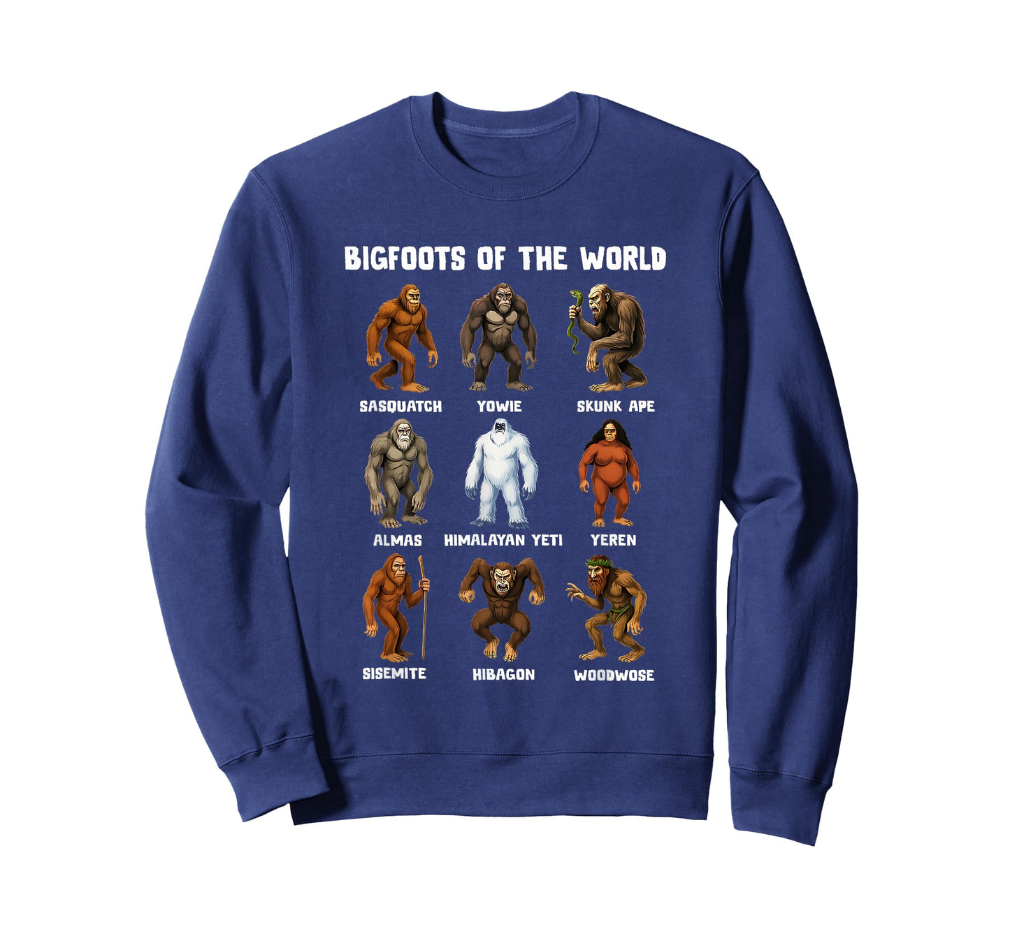 Bigfoots of The World Funny Sasquatch Men Women Gift T-Shirt