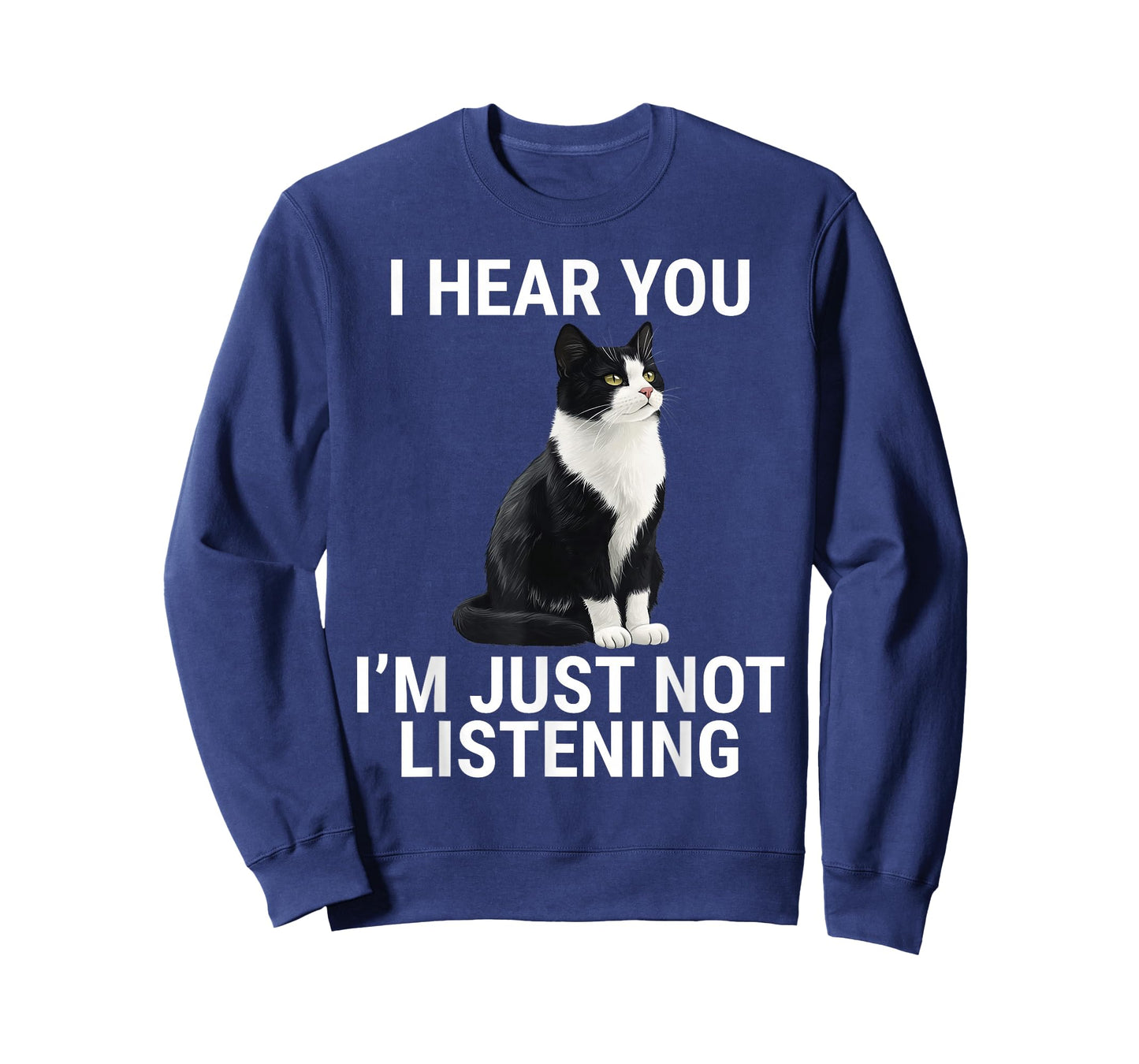 I Hear You I'm Just Not Listening Tuxedo Cat Funny T-Shirt