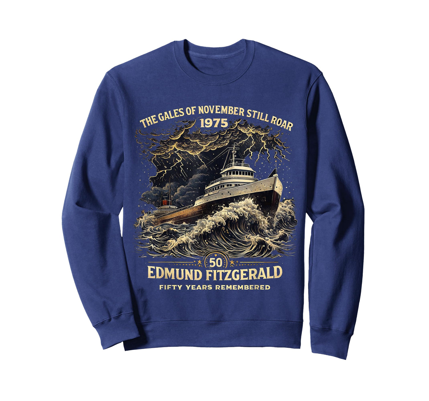 Edmund Fitzgerald 1975 Great Lakes Ship 50 Years Tee T-Shirt