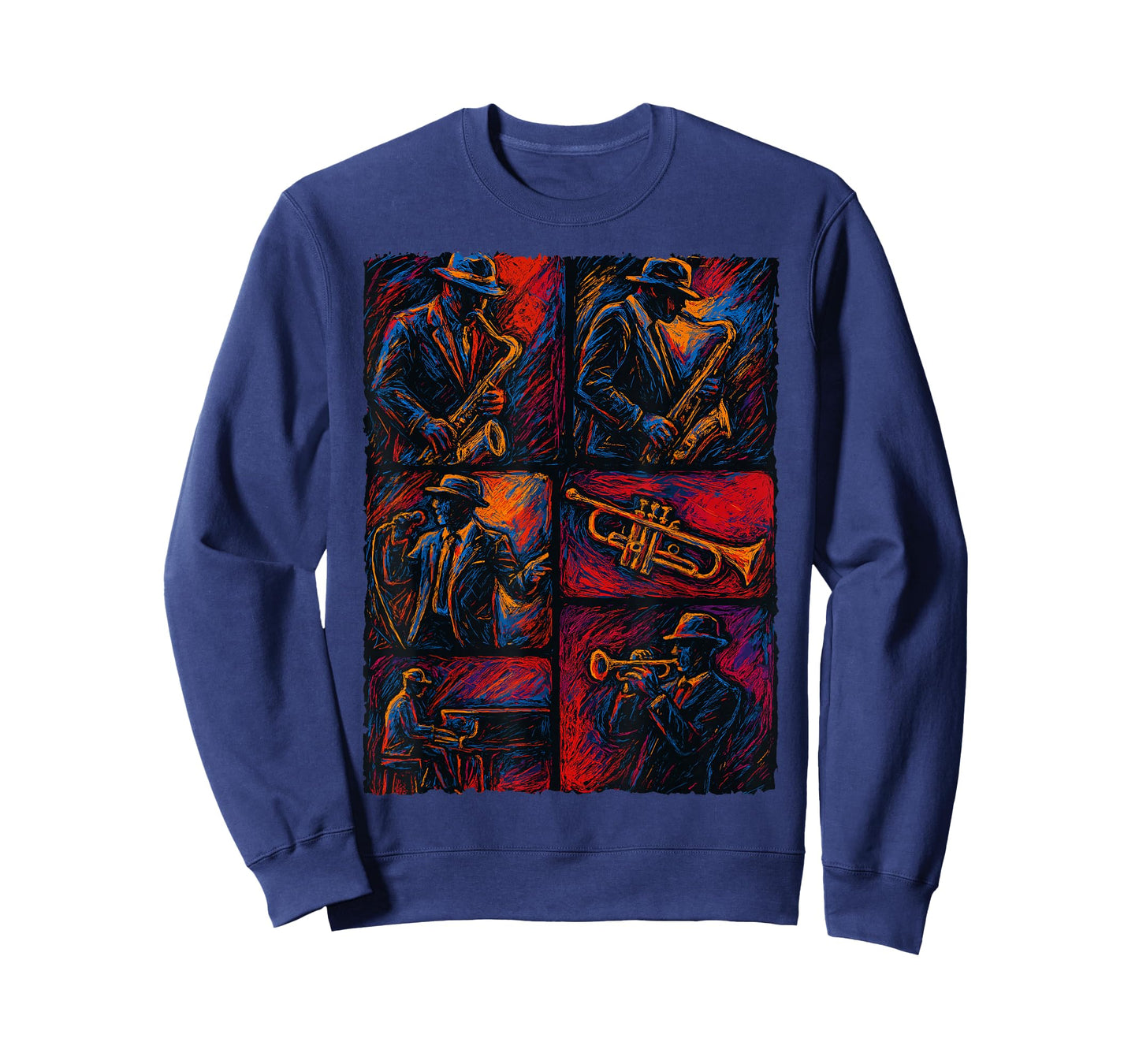 Artistic Jazz Band Musicians Vintage Jazz Music Lover T-Shirt