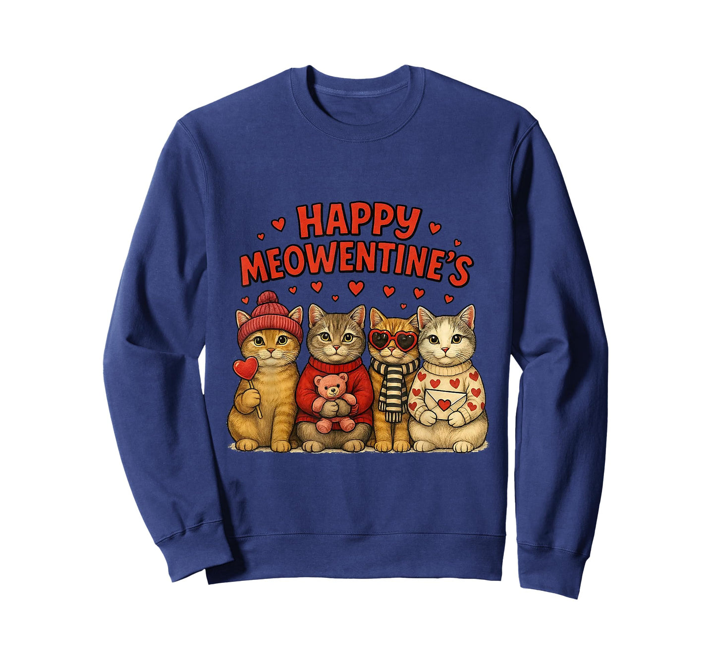 Happy Meowentines Cute Valentine Cats Love Women Men T-Shirt
