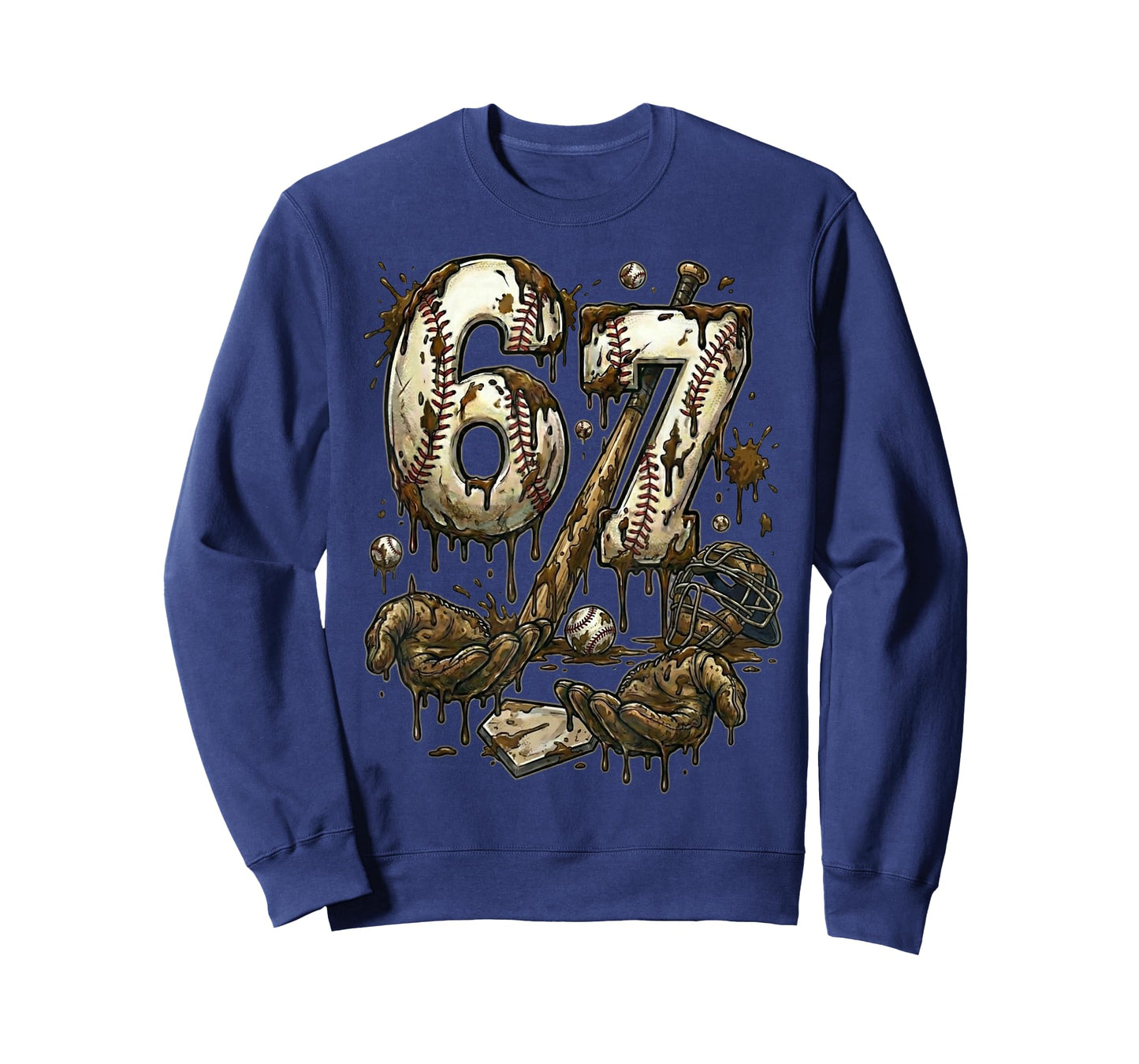 Funny 67 Baseball Six Seven Baseball 6 7 Kids Boys Girls T-Shirt