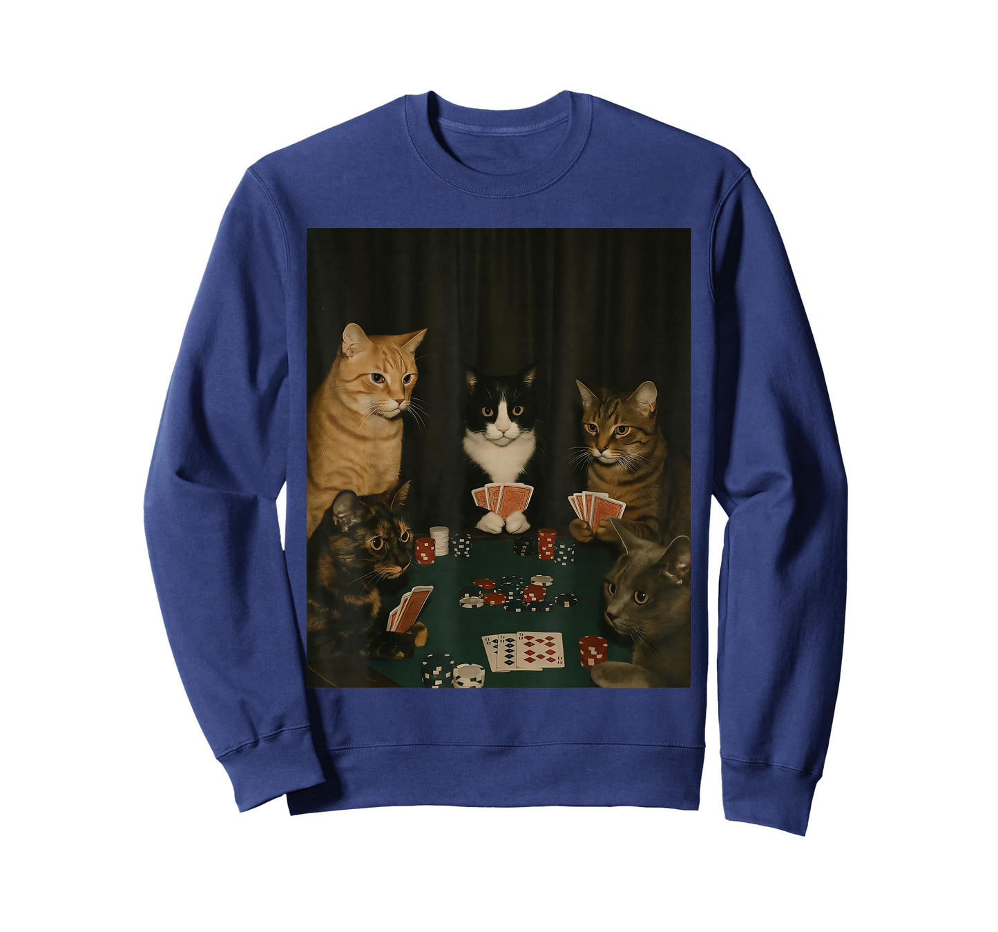 Cats Playing Poker Meme Funny Kitten Meme Stupid Brainrot T-Shirt