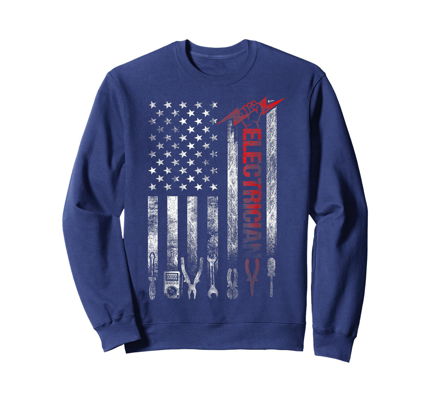 Electrician American Flag Funny Electricians Tools T-Shirt
