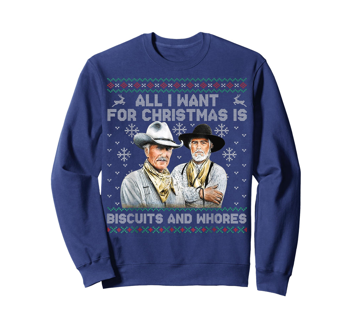 Western Cowboys Biscuits and Whores Christmas Quote T-Shirt