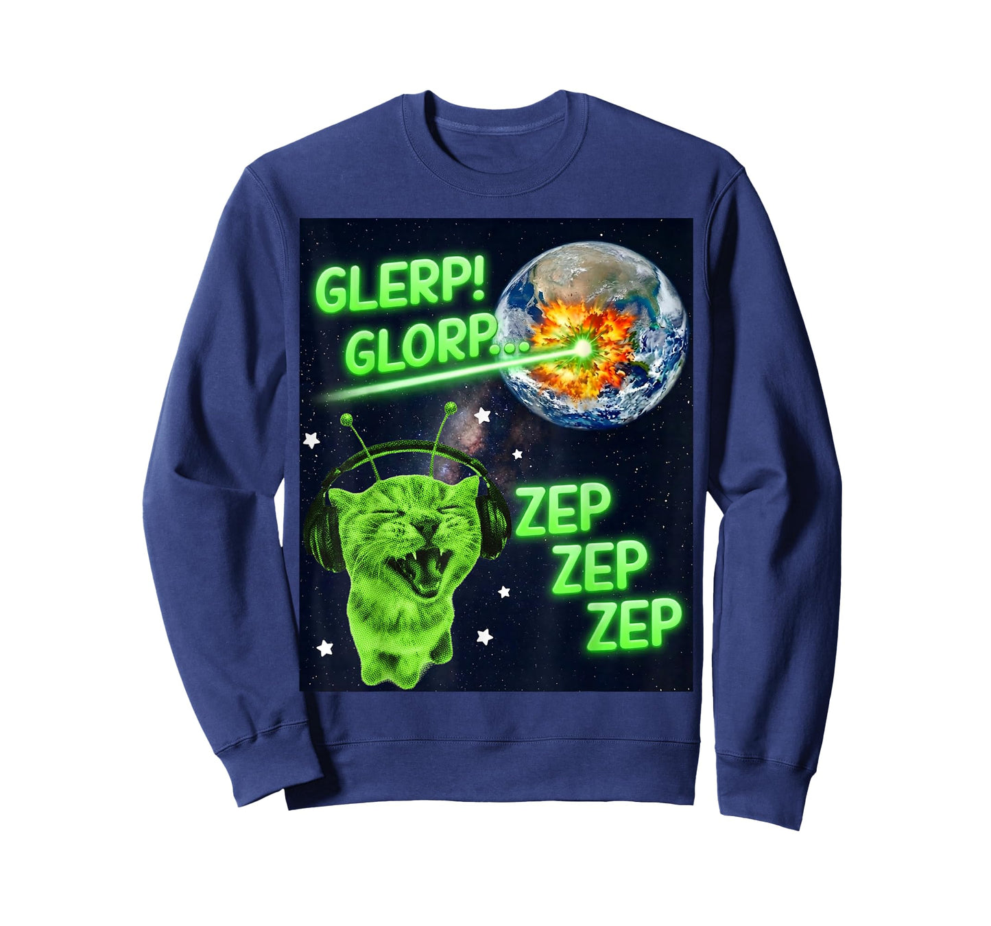 Y2K Glerp Glorp Zep Cat Silly Alien Meme Cat Meme Brainrot T-Shirt
