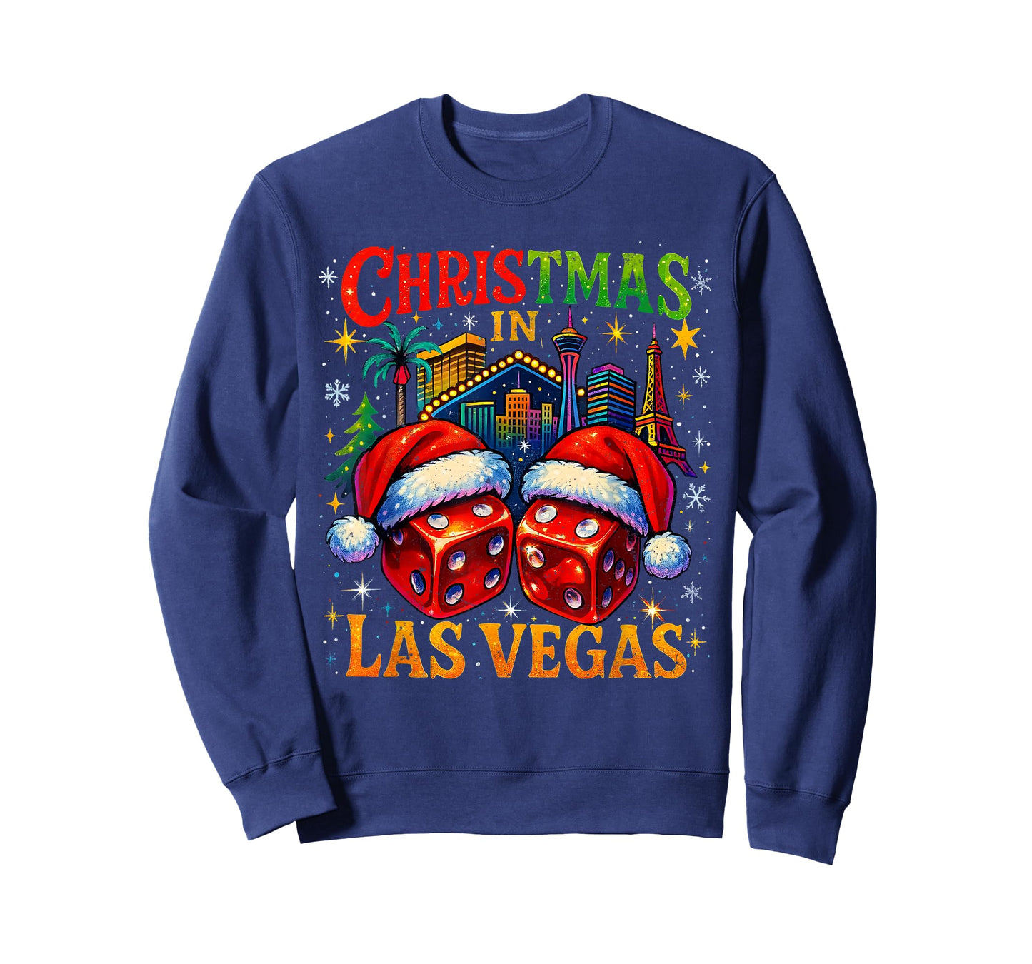 Christmas in Las Vegas Funny Holiday Design T-Shirt