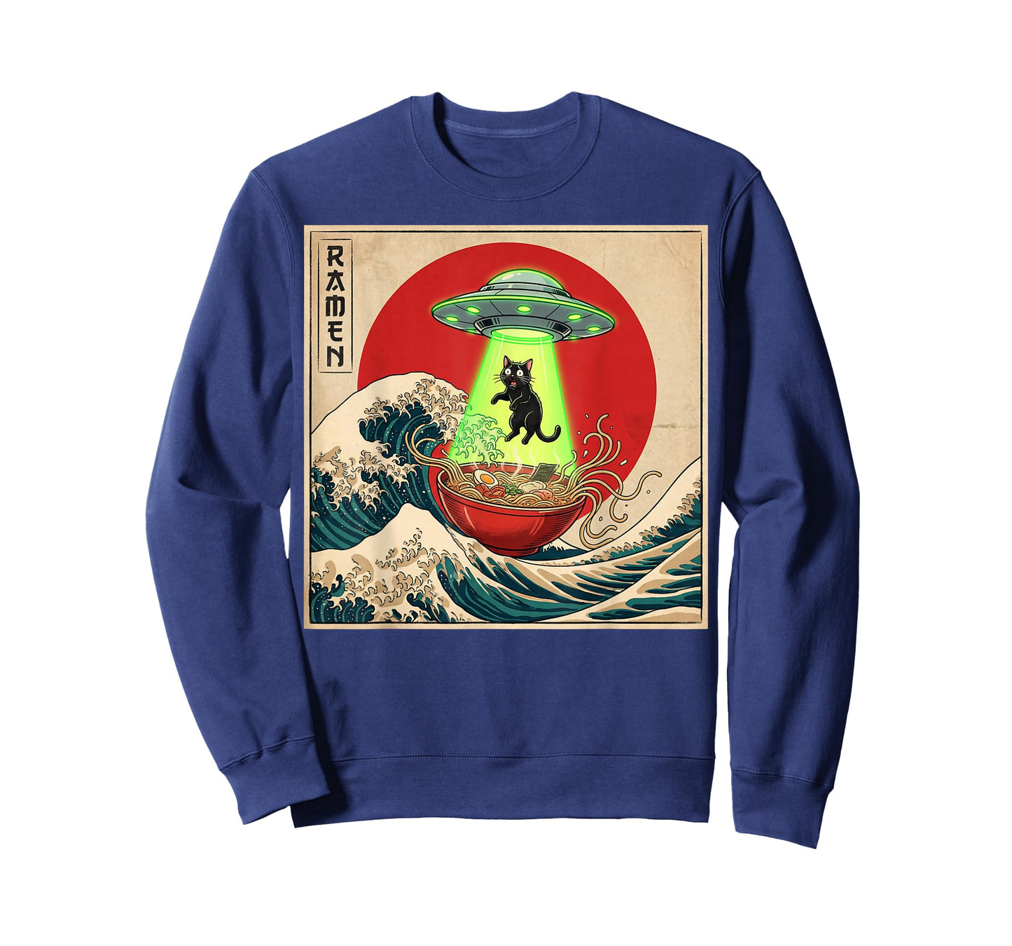 Cat Ramen UFO Japanese Anime Men Women Teens T-Shirt