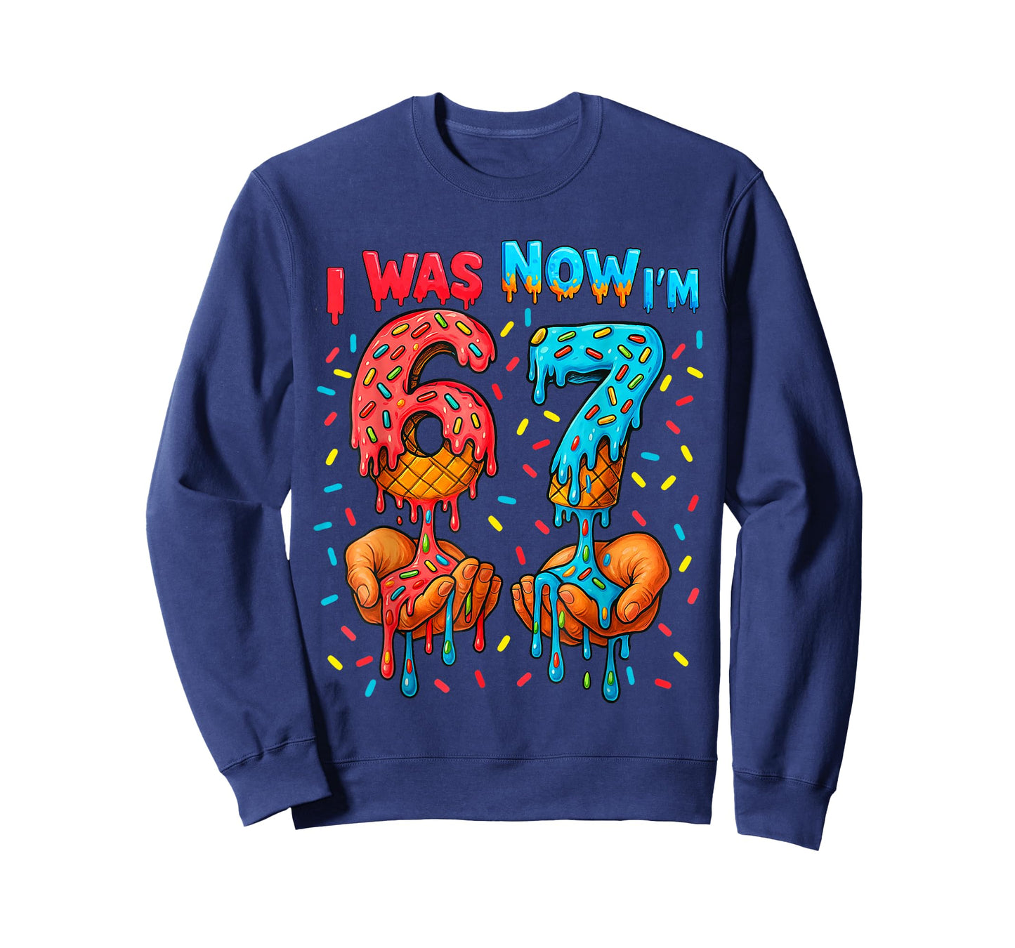 7 Year Old Birthday I was 6 Now I'm 7 67 Meme Funny Kids T-Shirt