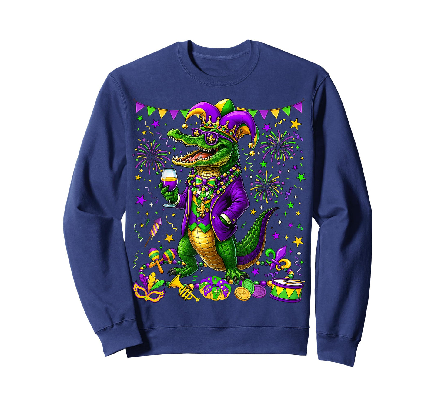 Mardigator Mardi Gras Alligator Costume Men Women Mardi Gras T-Shirt
