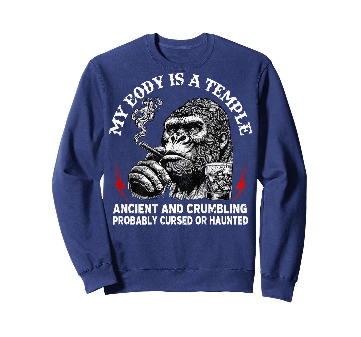 My Body is A Temple Ancient and Crumbling Monkey (On Back) T-Shirt