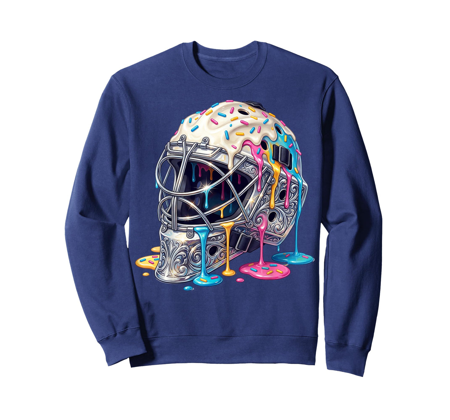 Baseball Catcher Mask Ice Cream Dripping Baseball Boys T-Shirt
