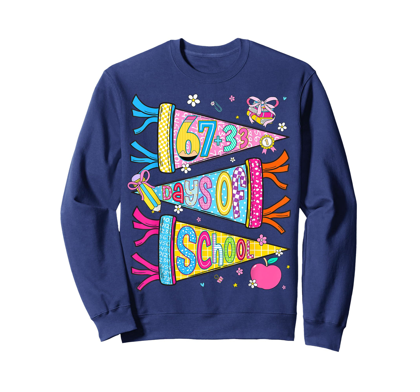 67+33 Days of School Happy 100th of School Kids Boys Girls T-Shirt