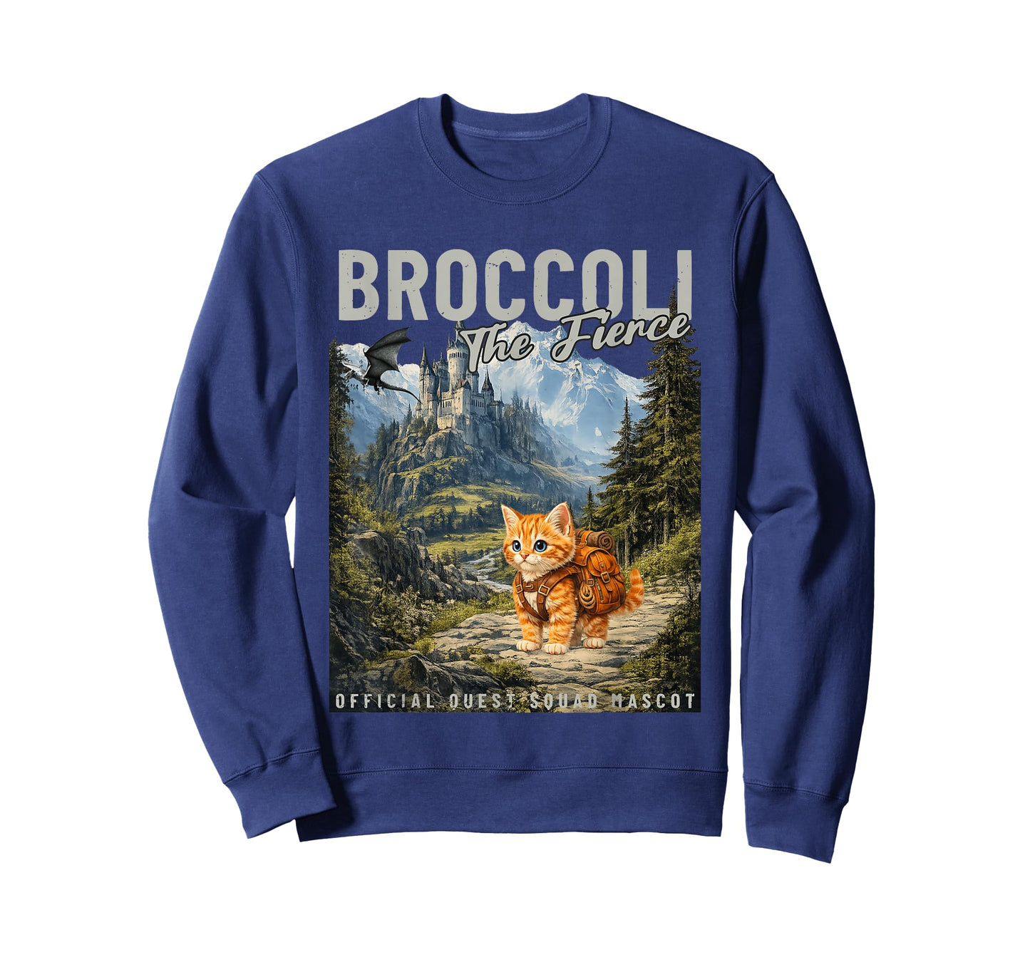 Quest Fantasy Squad Broccoli Funny Cat T-Shirt