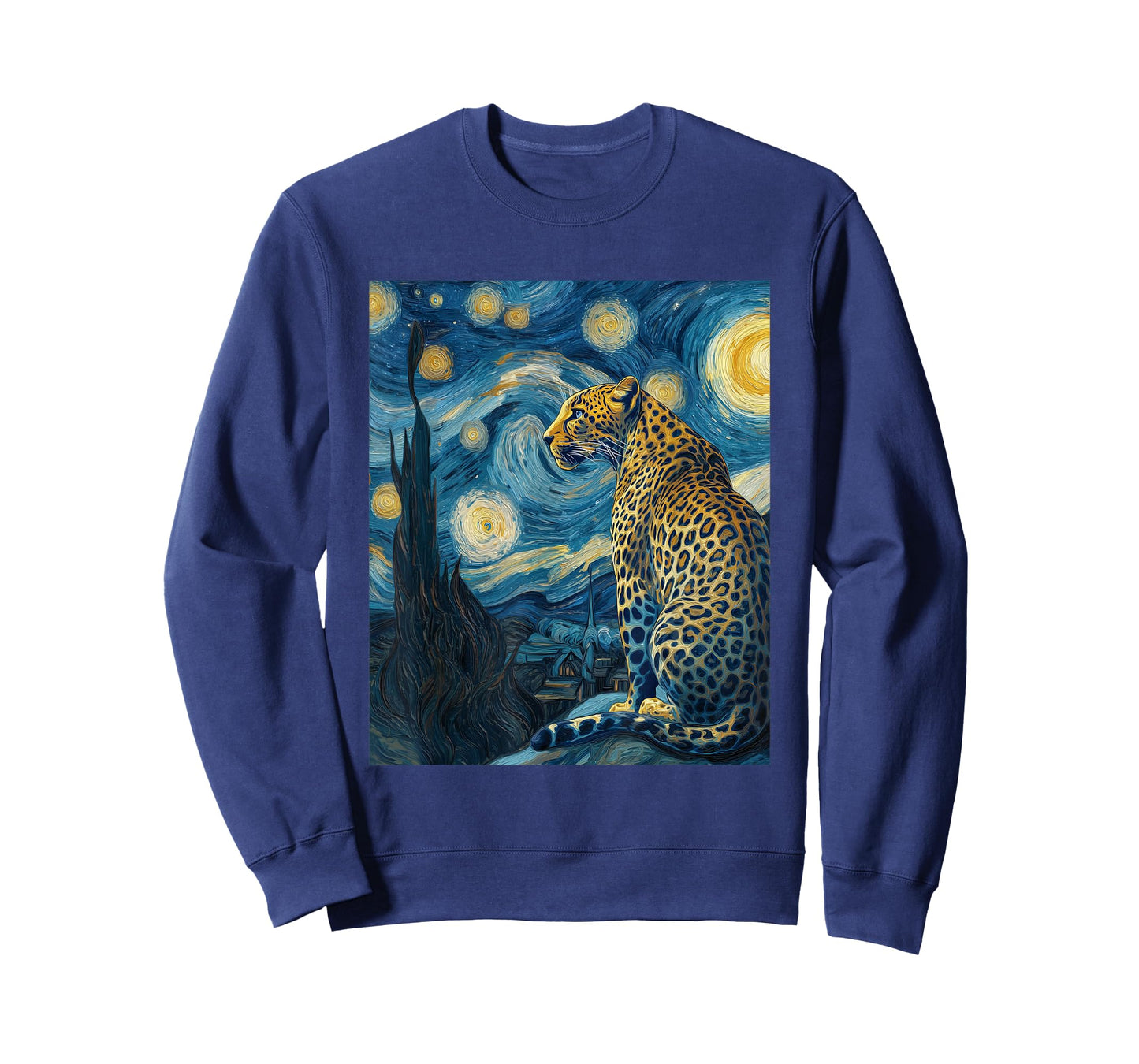 Leopard Van Gogh Style Starry Night Funny Graphic T-Shirt